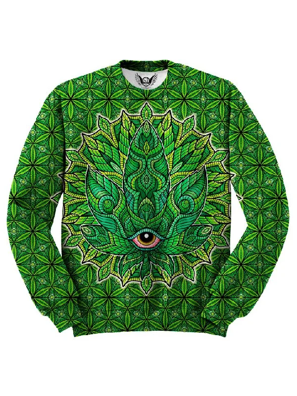 Leaf Sweater Solid Color Striped Floral Print