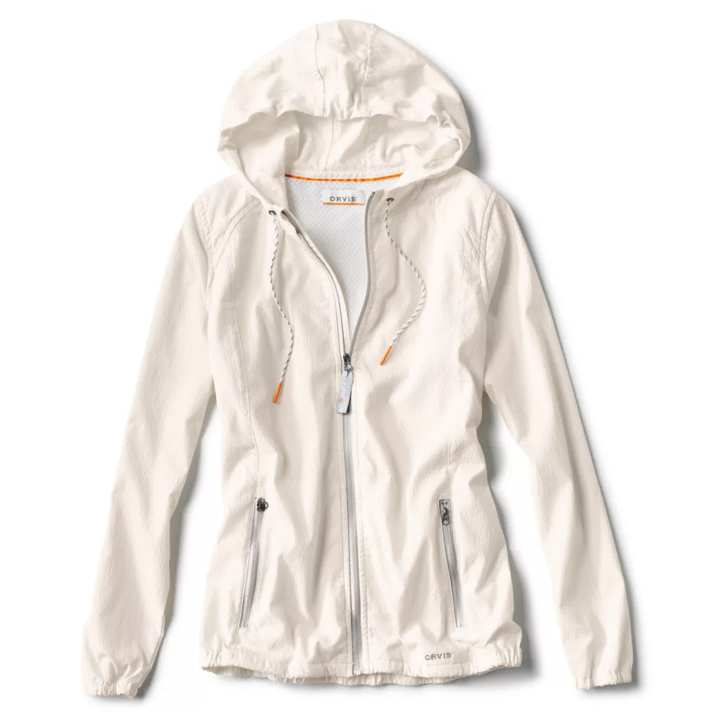 Orvis Women's Open Air Caster Hooded Zip-Up Jacket Zippered Front Buttoned Front Snap Front Orvis Women's Open Air Caster Hooded Zip-Up Jacket Zippered Front Buttoned Front Snap Front