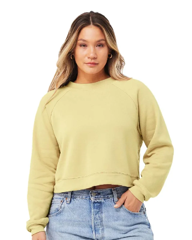 BELLA + CANVAS Women's Raglan Pullover Fleece Tight Sleeve Top