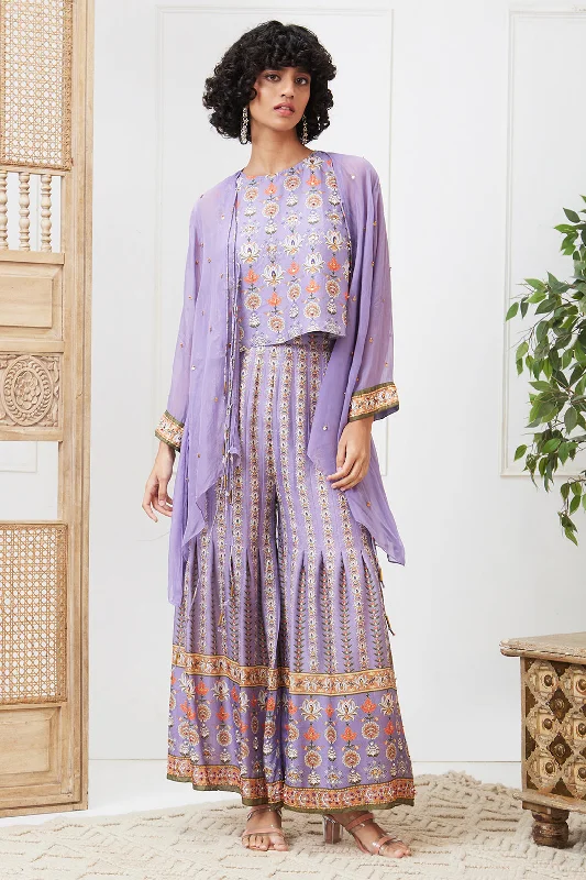 Tabriz Embroidered Pleated Pant Set With Jacket Wool Jacket Cashmere Jacket Tweed Jacket