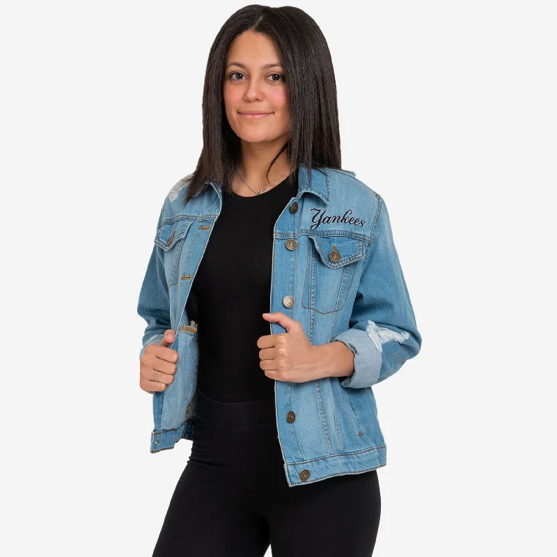 New York Yankees Womens Denim Days Jacket Jersey Jacket Tulle Jacket Batik Jacket