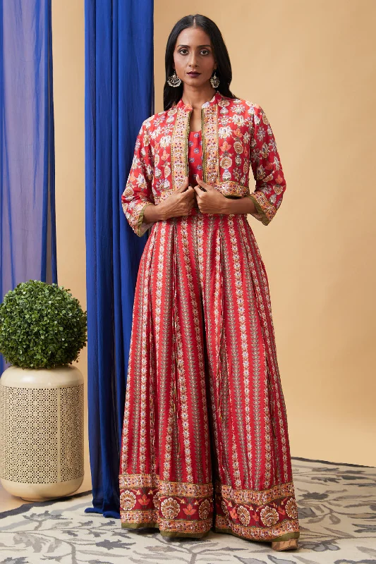 Tabriz Embroidered Palazzo Set With Jacket Knit Jacket Woven Jacket Fleece Jacket