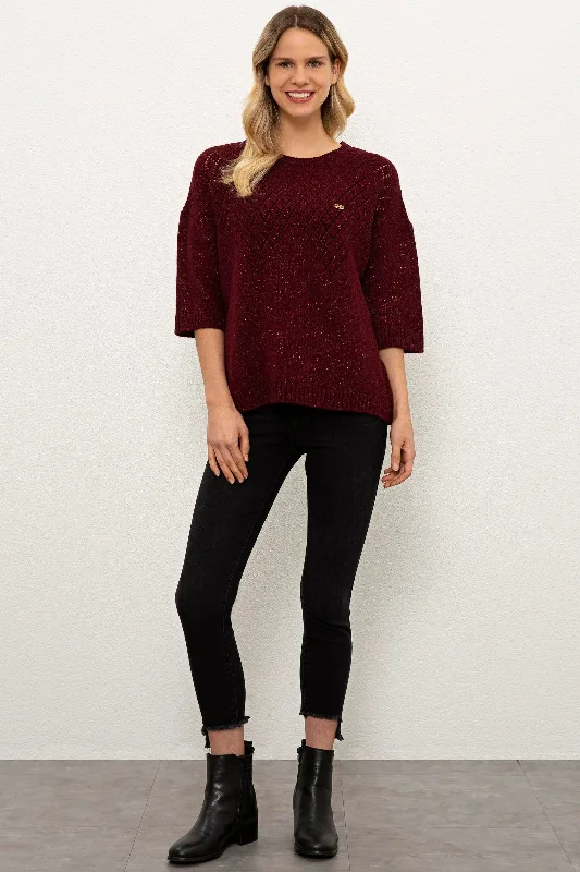 US Polo Assn. Oversized Round Neck Pullover with Metal USPA Logo - Women Cowl Neck Pullover