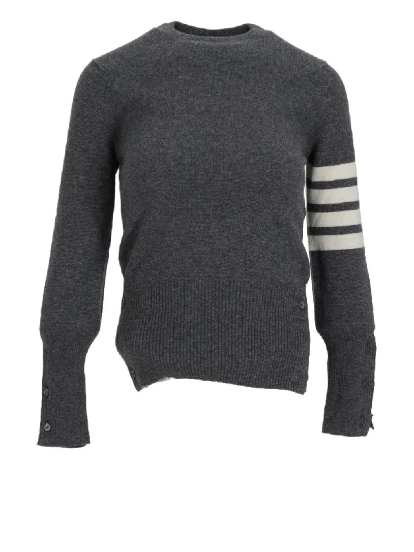 CLASSIC CREWNECK PULLOVER W/ 4 BAR IN CASHMERE Slouchy Comfort Pullover