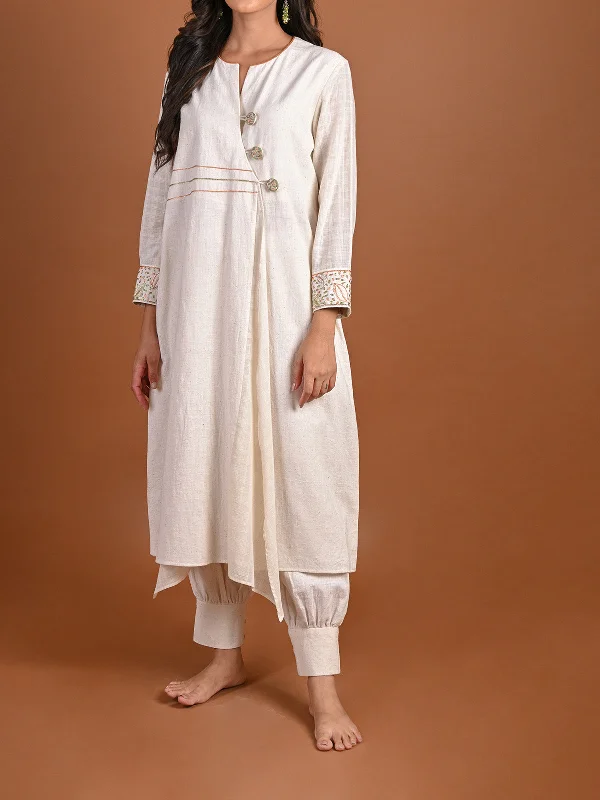 Itra Jacket Style Kurta Welt Pockets Slit Pockets Flap Pockets