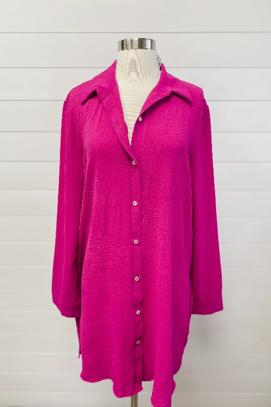 ASC Brooklyn Shirt Dress- Fuchsia