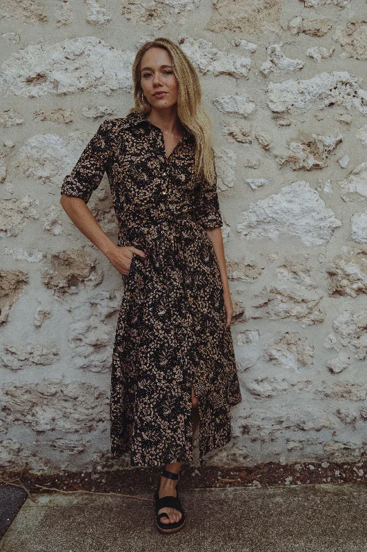 Palermo Dress in Gold Blossoms