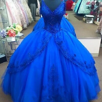 Royal Blue Ball Gown Quinceanera Dresses Ruffles Princess Sweet 16 Dress Prom dresses cheap cg16544 Royal Blue Ball Gown Quinceanera Dresses Ruffles Princess Sweet 16 Dress Prom dresses cheap cg16544
