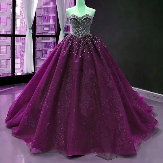 Purple Sweetheart Ball Gown Dresses Prom Dress    cg16605