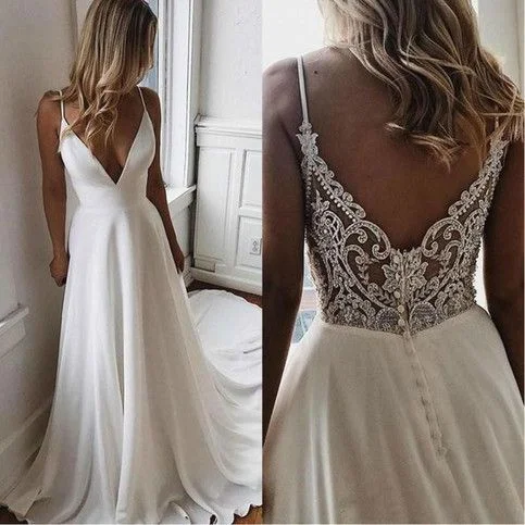 Simple V Neck Chiffon A Line Boho Beach Wedding Dresses Beaded Applique Formal Bridal Gowns prom dress cg16598 Simple V Neck Chiffon A Line Boho Beach Wedding Dresses Beaded Applique Formal Bridal Gowns prom dress cg16598