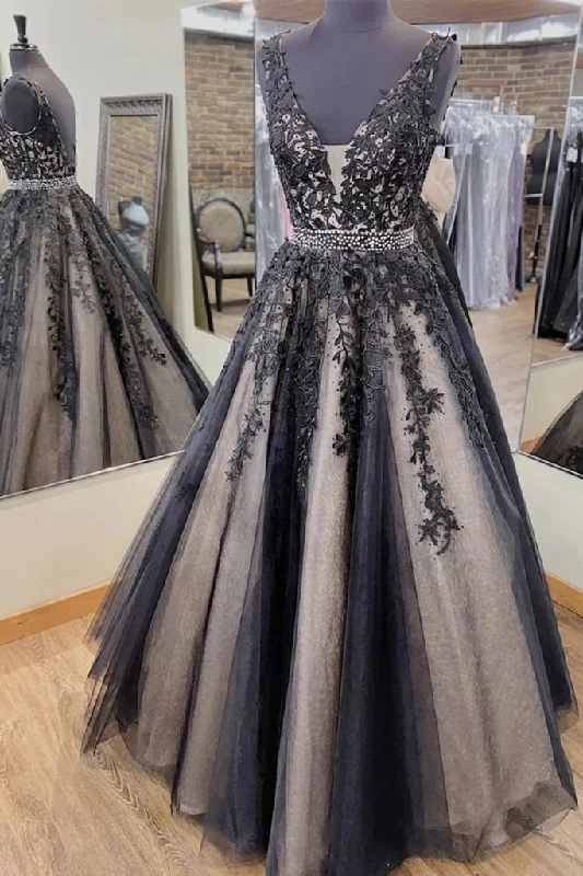 V Neck Backless Black Lace Long Prom Dress, Black Lace Formal Dress, Black Evening Dress cg16944 V Neck Backless Black Lace Long Prom Dress, Black Lace Formal Dress, Black Evening Dress cg16944