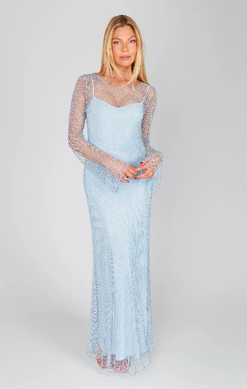 Iconic Maxi Dress ~ Light Blue Glitz