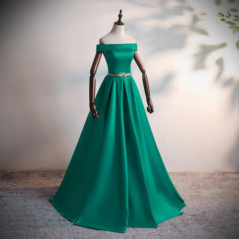 Fashionable Green Satin Scoop Long Prom Dress, A-Line Green Evening Dress, Formal Dress cg16879 Fashionable Green Satin Scoop Long Prom Dress, A-Line Green Evening Dress, Formal Dress cg16879