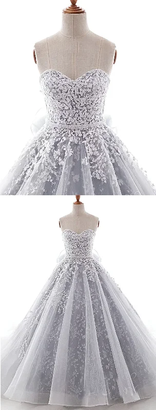 Sweetheart Neck Gray Organza Lace Applique Long Formal Prom Dress, Evening Dress cg16799 Sweetheart Neck Gray Organza Lace Applique Long Formal Prom Dress, Evening Dress cg16799