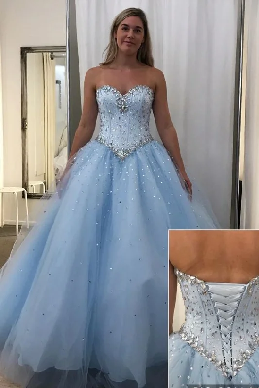 sweetheart baby blue tulle long ball gown wirth lace up back and sequins prom dress cg16733 sweetheart baby blue tulle long ball gown wirth lace up back and sequins prom dress cg16733