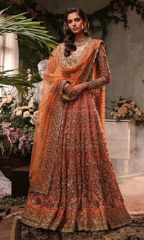 Pakistani Bridal Dress in Pink Lehenga and Choli Style