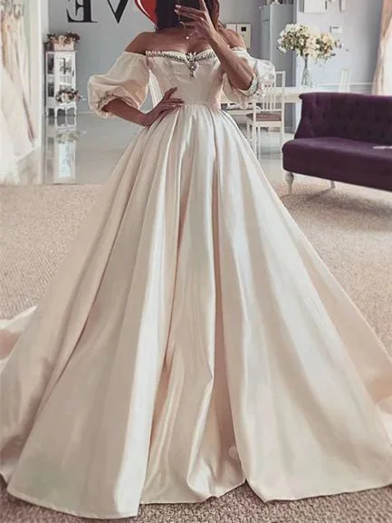 A-line Straps Beaded Prom Dresses Cheap Long Formal Dress Evening Dress CBD542