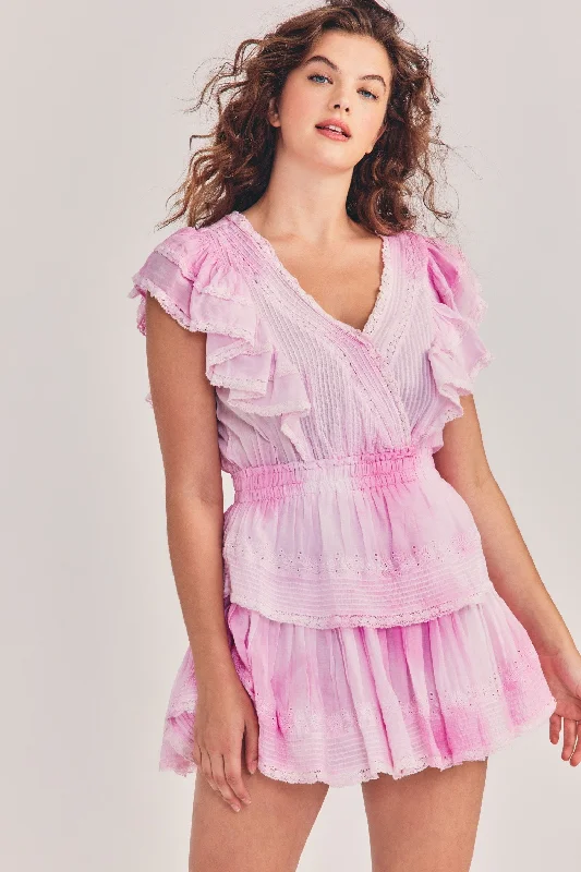 LOVESHACKFANCY GWEN DRESS - PEONY PINK