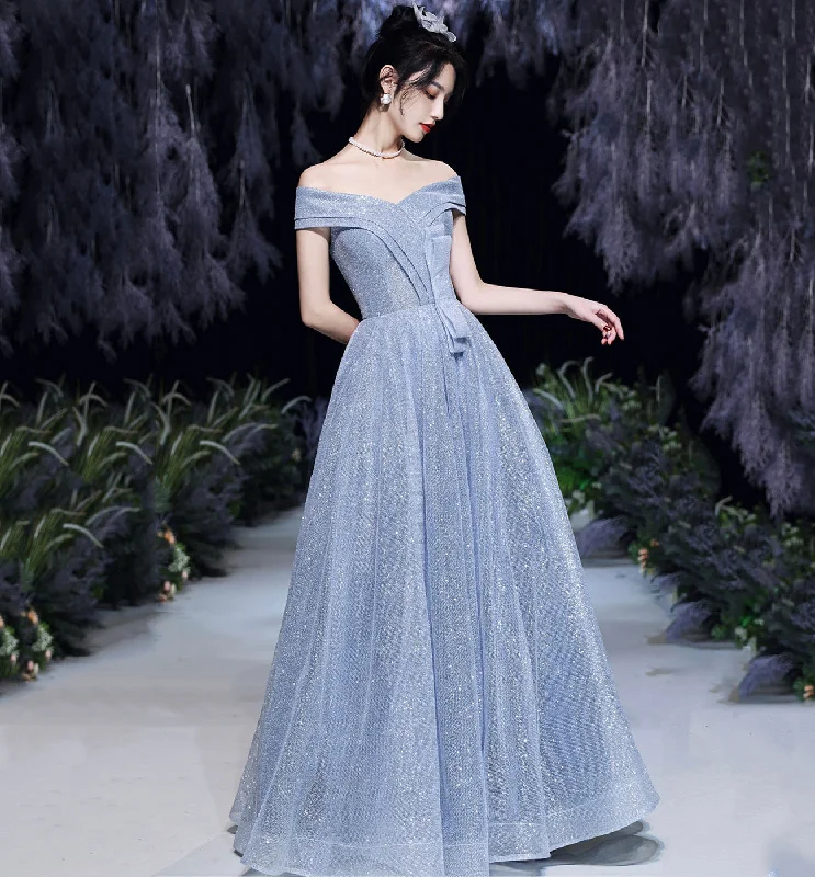 SHINY TULLE LONG A LINE PROM DRESS EVENING DRESS   cg16673