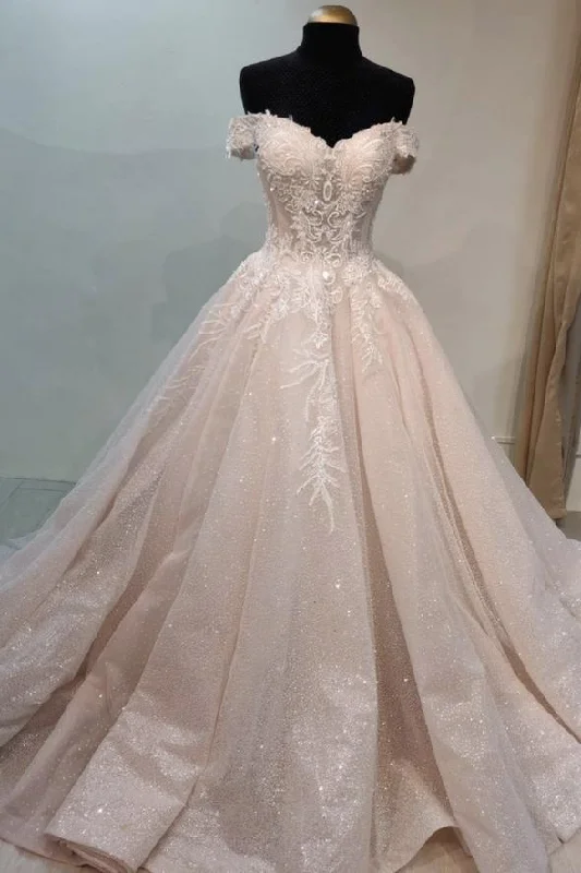 Pink lace long A line prom dress evening dress    cg16635