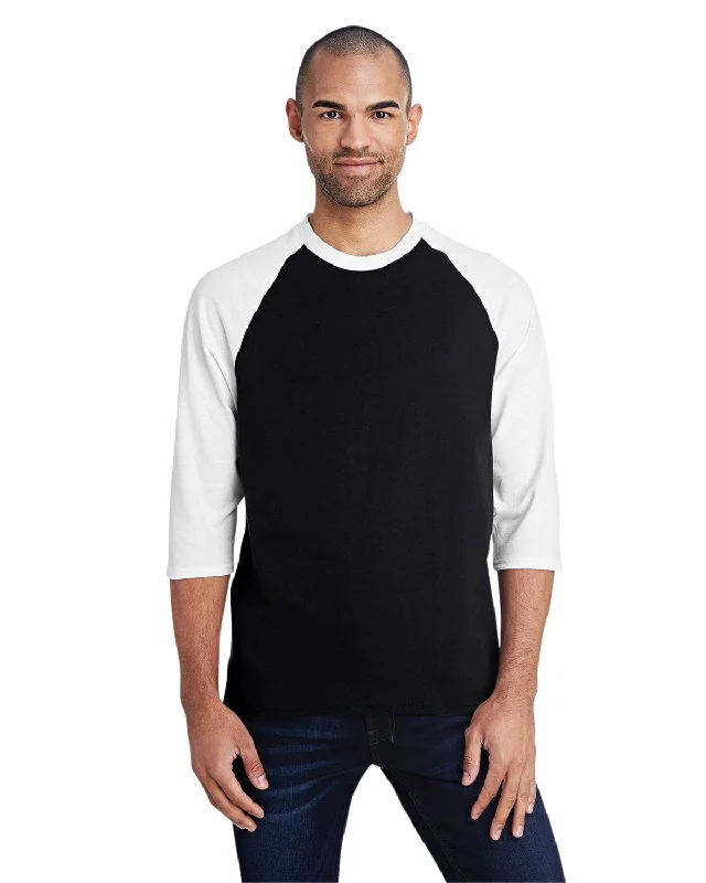Gildan Heavy Cotton 3/4-Raglan Sleeve T-Shirt | Black/ White Chenille Fabric Brocade Fabric Lace Fabric Gildan Heavy Cotton 3/4-Raglan Sleeve T-Shirt | Black/ White Chenille Fabric Brocade Fabric Lace Fabric
