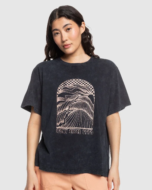 Womens Moonlight Sunset Oversized T-Shirt Chenille Brocade Lace