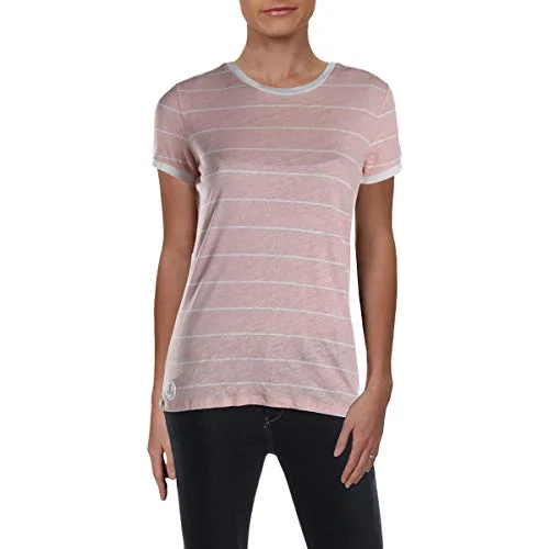 Ralph Lauren Womens Ziedrik Linen Blend Striped T-Shirt Notch Collar Peter Pan Collar Cowl Neck Ralph Lauren Womens Ziedrik Linen Blend Striped T-Shirt Notch Collar Peter Pan Collar Cowl Neck