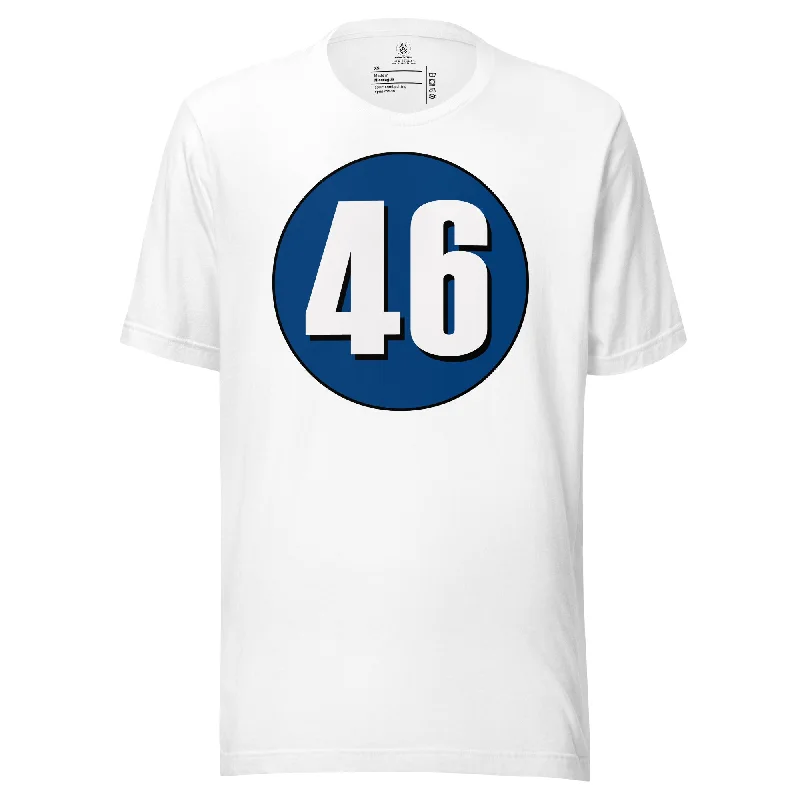 Unisex t-shirt: White on Navy Blue 46 Fitted T-Shirt Seamless Stretchy
