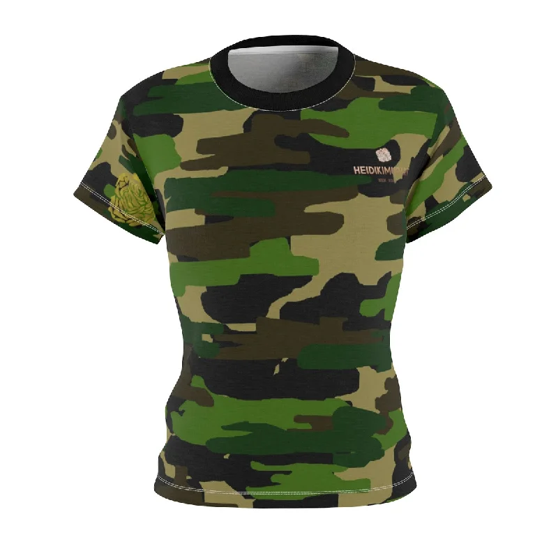 Women's Camouflage Military Army Print Crew Neck Tee - Made in USA (Size XS-2XL) Boxy Fit Fitted Loose Women's Camouflage Military Army Print Crew Neck Tee - Made in USA (Size XS-2XL) Boxy Fit Fitted Loose