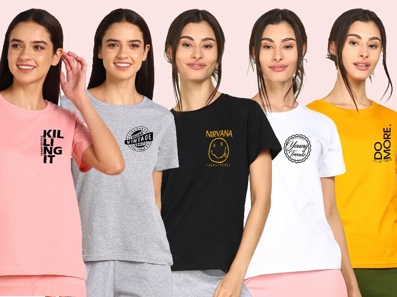 Young Trendz Womens Regular Fit Combo Printed T Shirt Rayon Fabric Velvet Fabric Corduroy Fabric Young Trendz Womens Regular Fit Combo Printed T Shirt Rayon Fabric Velvet Fabric Corduroy Fabric